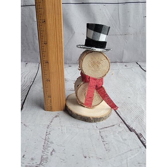 rustic wooden Slice snowman handmade winter decor Countrycore Farmhouse #2 - Picture 7 of 7